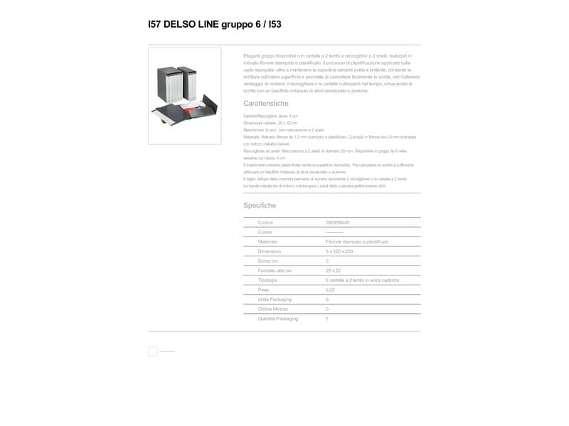 Cartelle a 2 lembi Esselte I56 DELSO LINE 6/I51 bianco/grigio 25x32 cm dorso 3 cm 6 cartelle - 390956040