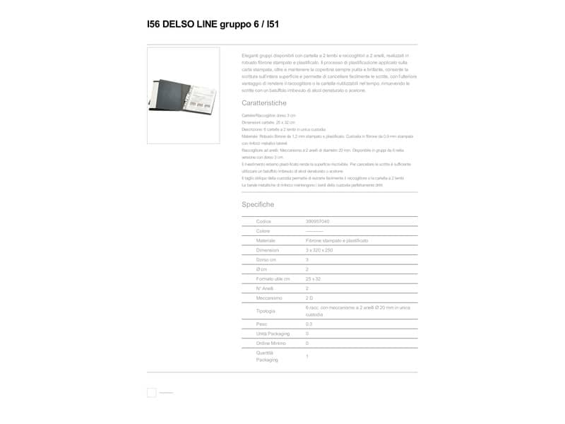 Raccoglitori a 2 anelli Esselte I57 DELSO LINE 6 / I53 bianco/grigio dorso 3 cm 6 cartelle - 390957040
