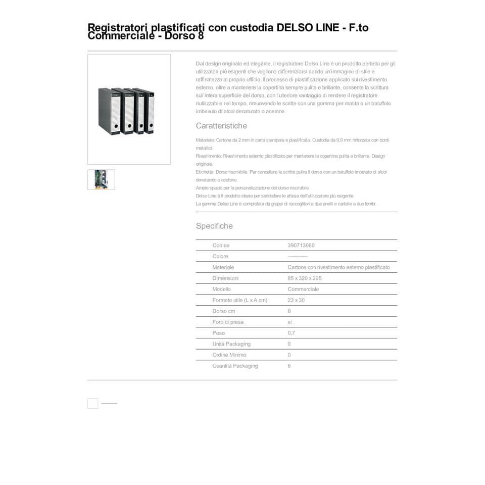 Registratore con custodia Esselte G13 Delsoline commerciale dorso 8 cm cartone plastificato grigio - 390713060
