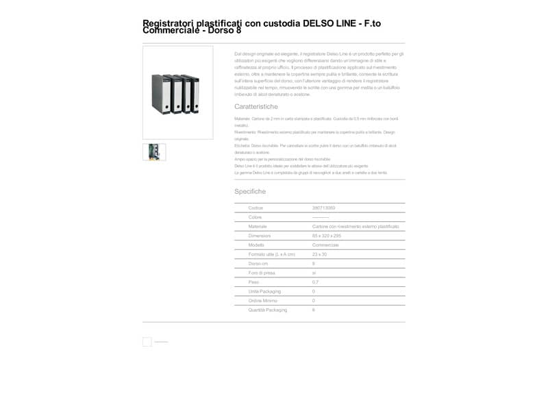 Registratore con custodia Esselte G13 Delsoline commerciale dorso 8 cm cartone plastificato grigio - 390713060