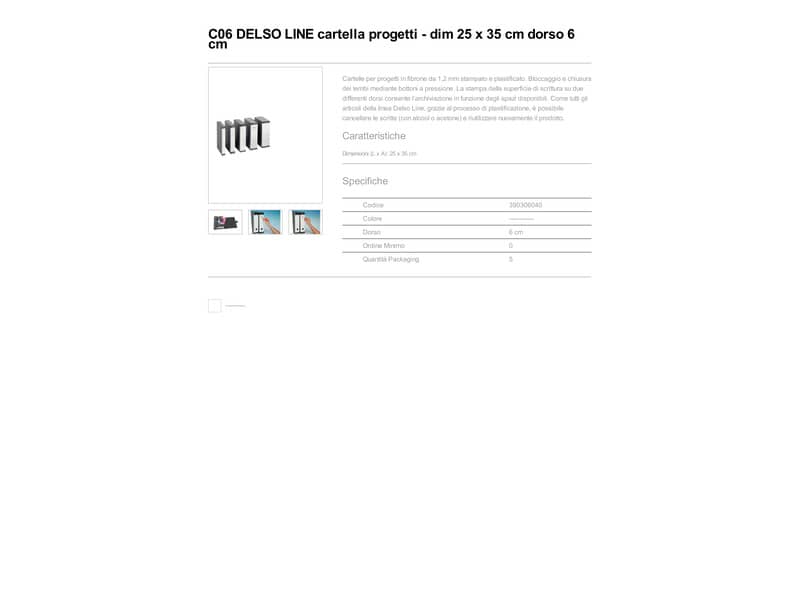 Cartelle portaprogetti Esselte C06 DELSO LINE 25x35 cm grigio dorso 6 cm 390306040