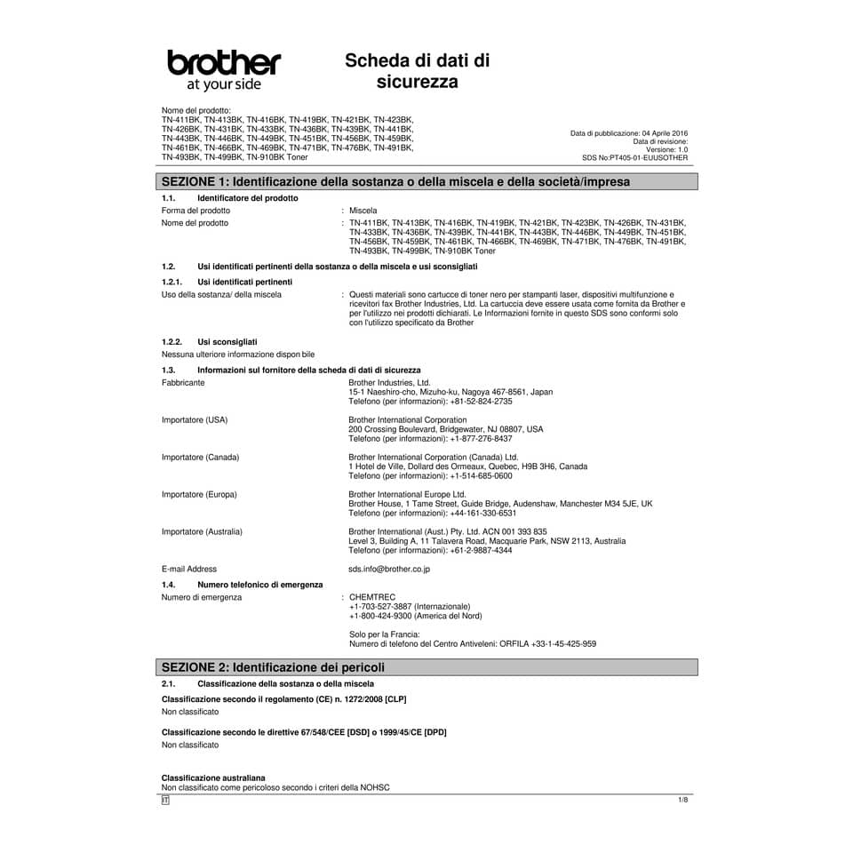 Toner alta resa Brother nero  TN-423BK