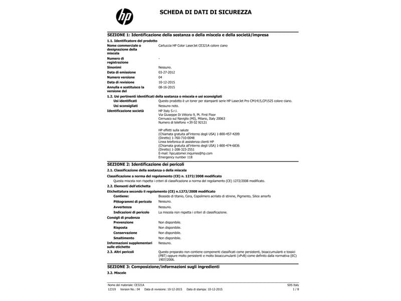 Toner 128A HP ciano+magenta+giallo  Conf. 3 - CF371AM