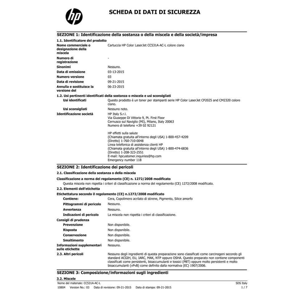 Toner 304A HP ciano+magenta+giallo  Conf. 3 - CF372AM