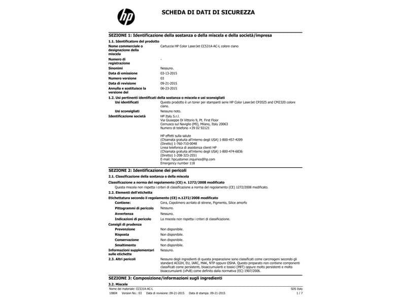 Toner 304A HP ciano+magenta+giallo  Conf. 3 - CF372AM