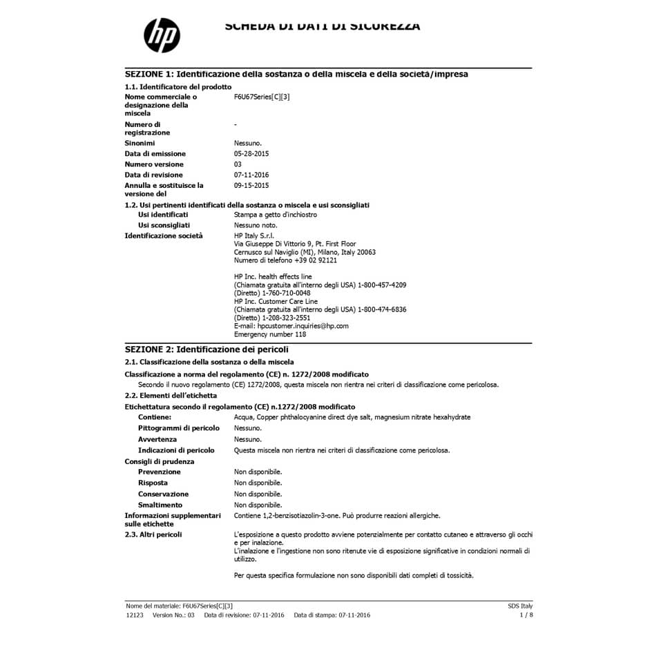 Cartuccia inkjet alta resa 302XL HP 3 colori F6U67AE