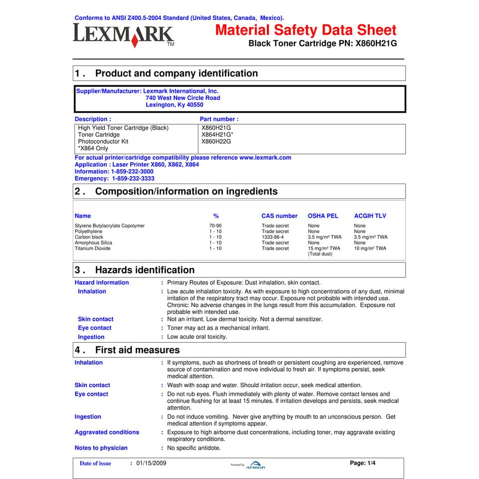 Fotoconduttore Lexmark nero  X860H22G