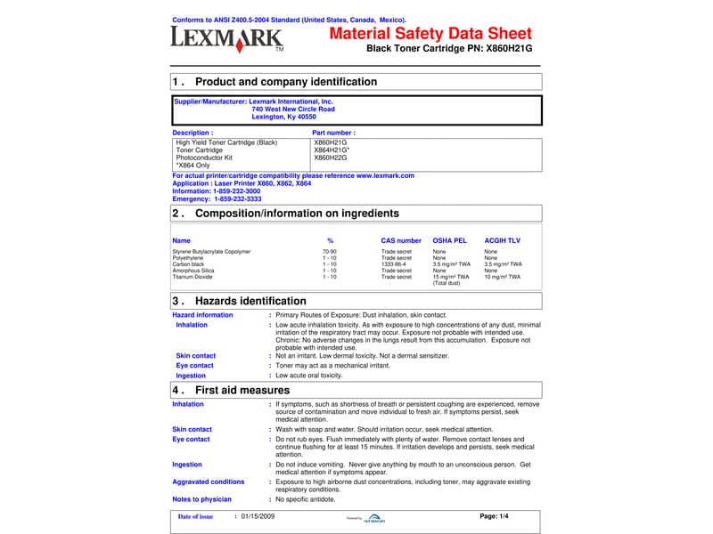 Fotoconduttore Lexmark nero  X860H22G