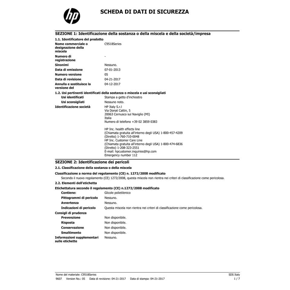 Kit manutenzione 91 HP  C9518A