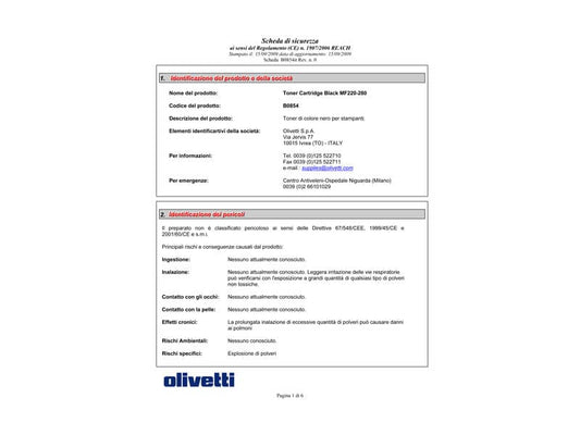 Toner Olivetti nero B0854