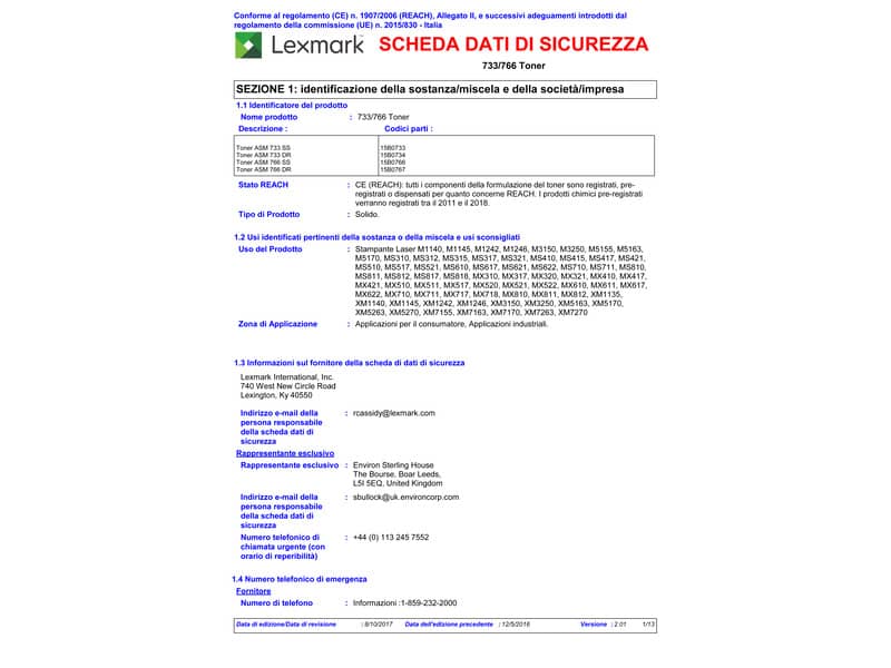 Unità immagine 500Z Lexmark nero  50F0Z00