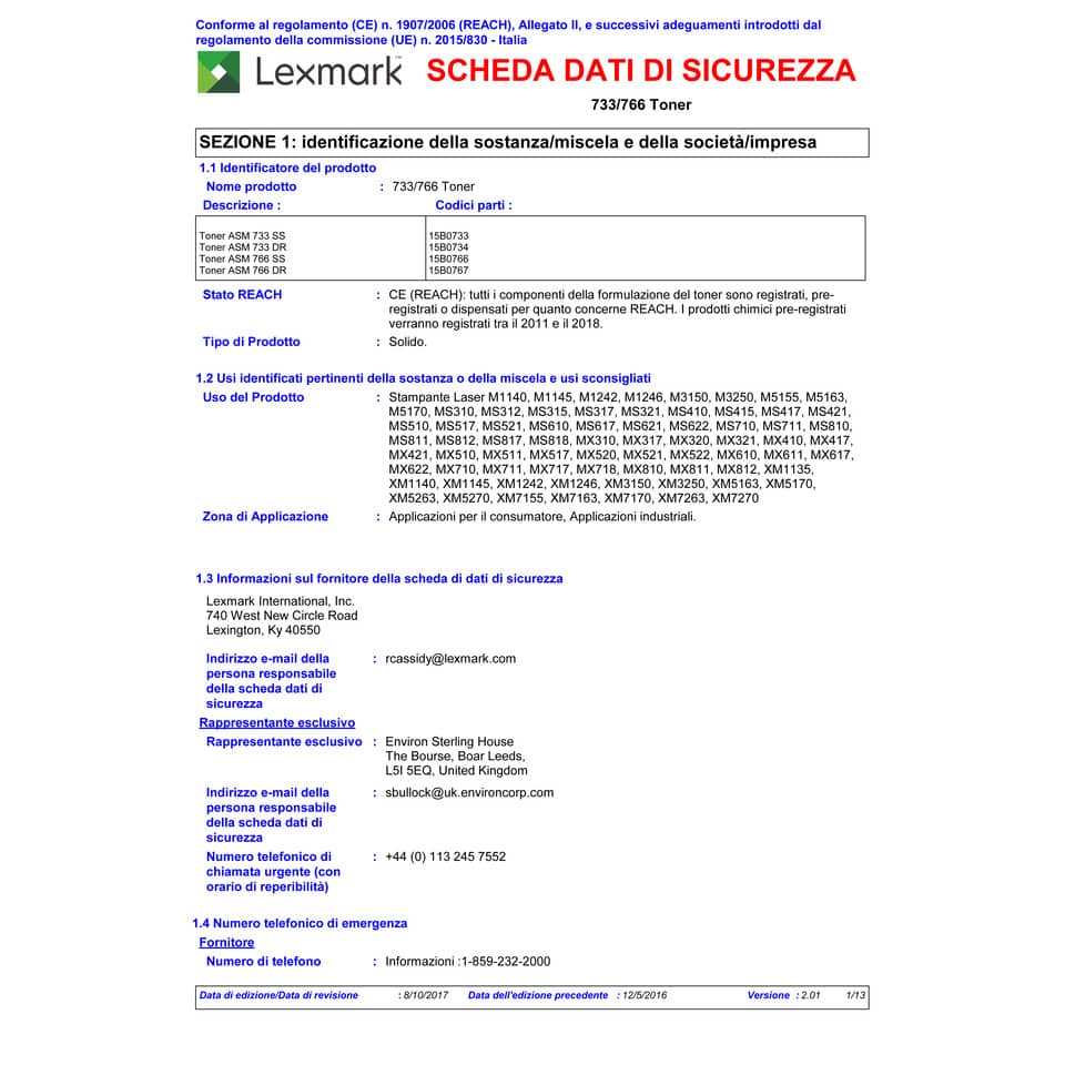 Unità immagine 500Z Lexmark nero  50F0Z00