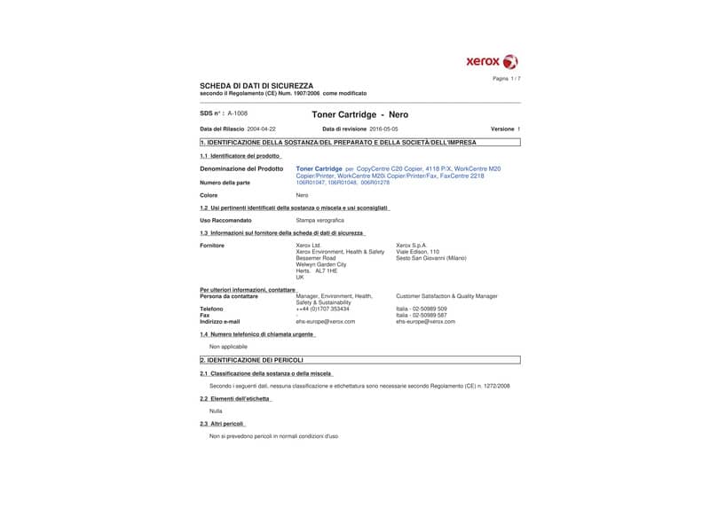 Toner Xerox nero  006R01278