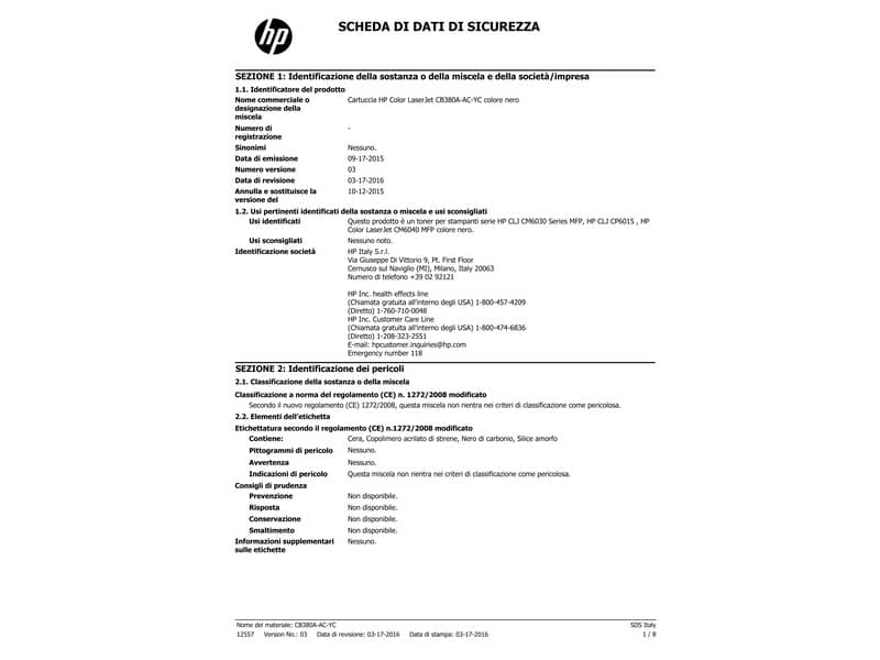 Toner 823A HP nero standard CB380A