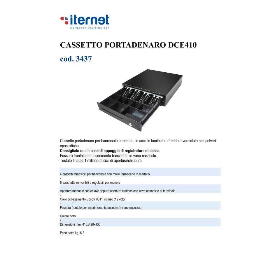 Cassetto portadenaro per banconote e monete nero 42x41x10 cm 3437
