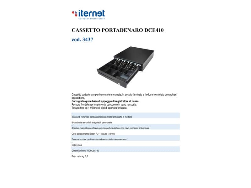 Cassetto portadenaro per banconote e monete nero 42x41x10 cm 3437