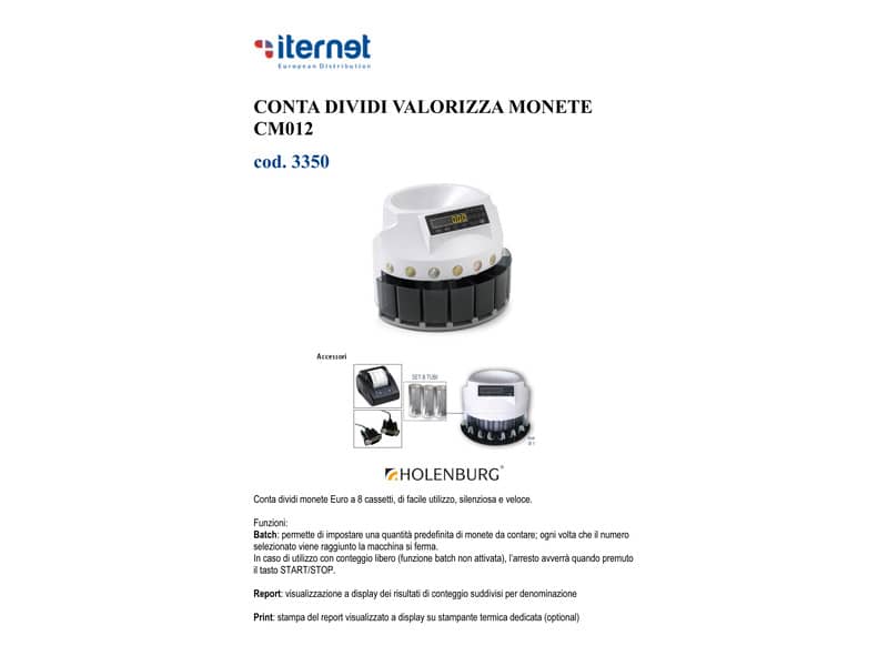 Conta dividi monete Holenburg CM012 bianco 8 cassetti 3350