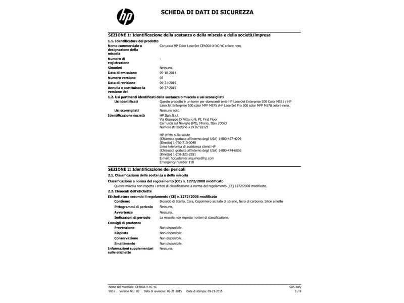 Toner 507A HP nero  CE400A