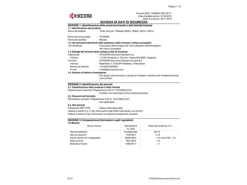 Toner TK-8305K Kyocera-Mita nero  1T02LK0NL0