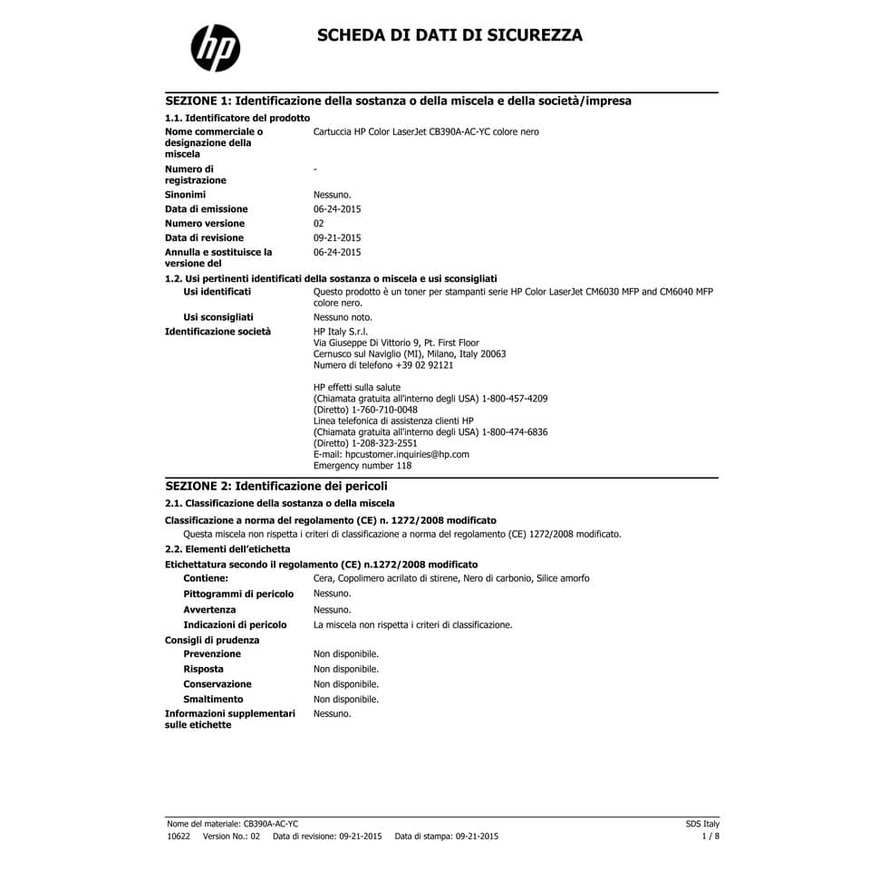 Toner alta capacità 825A HP nero  CB390A