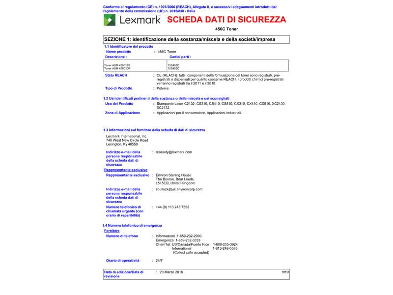 Unità immagine 700Z5 Lexmark nero+ciano+magenta+giallo 70C0Z50