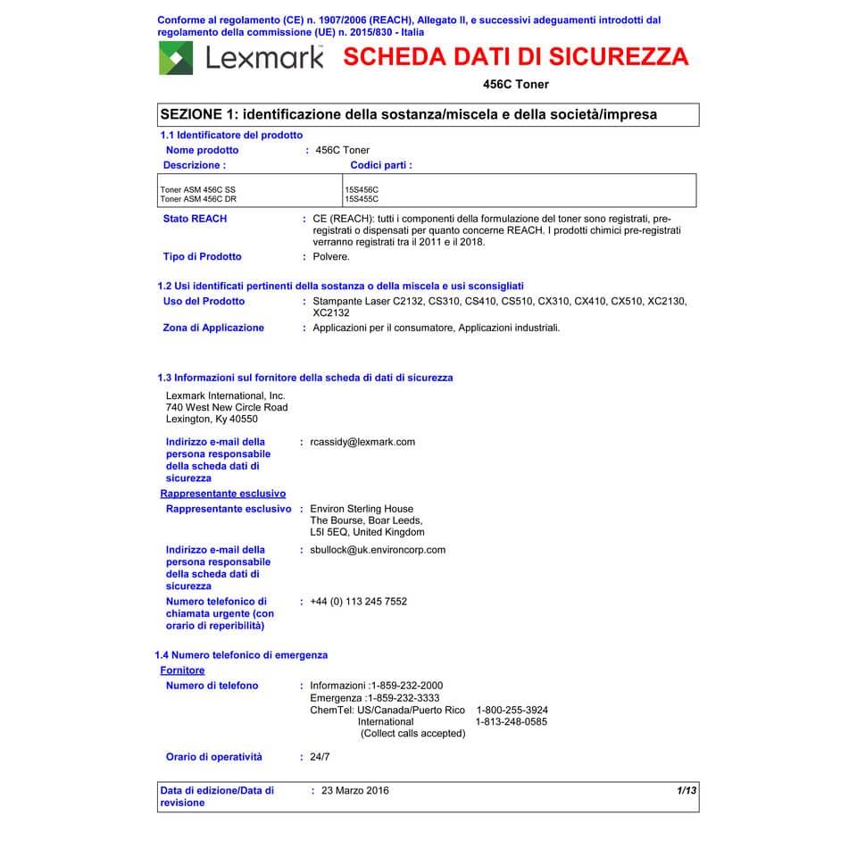 Unità immagine 700Z5 Lexmark nero+ciano+magenta+giallo 70C0Z50