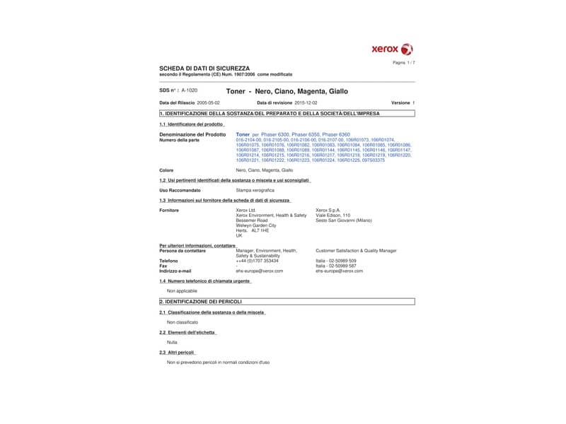 Toner alta capacità Xerox nero  106R01221