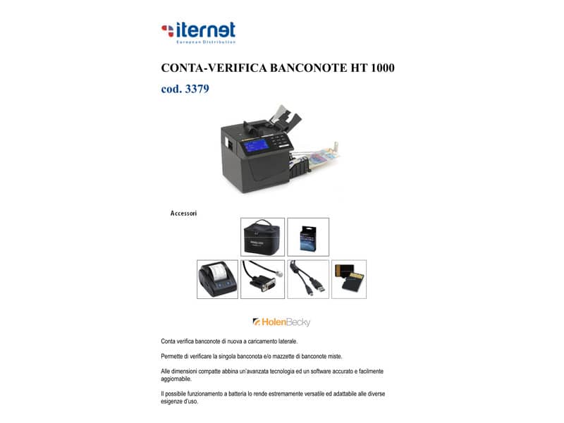 Conta-verifica banconote HolenBecky HT1000 bianco EURO, CHF, GBP 3379