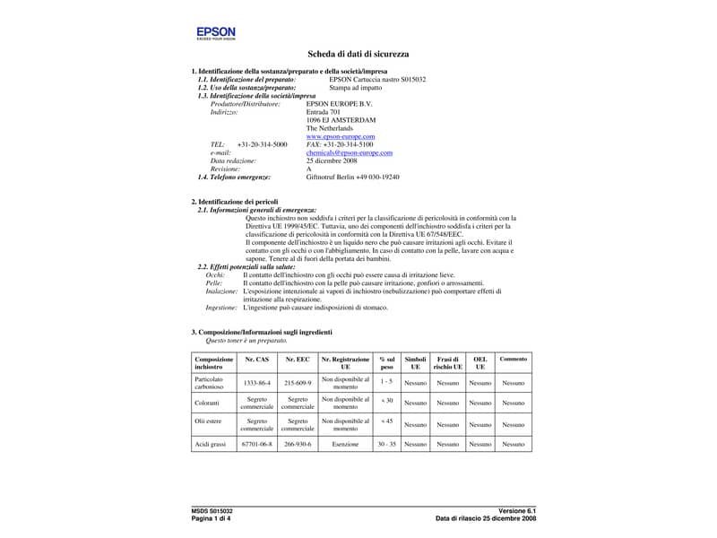 Nastro Epson nero  C13S015032