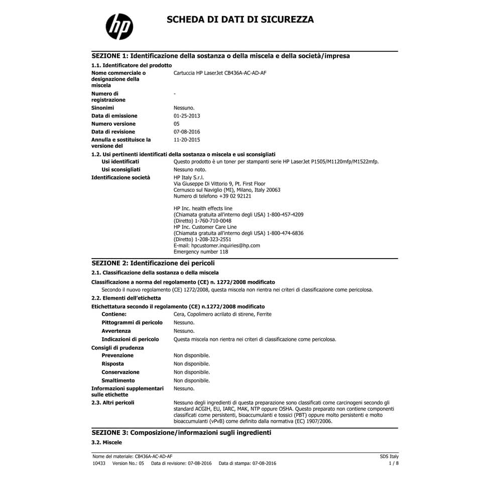 Toner 36A HP nero  CB436A