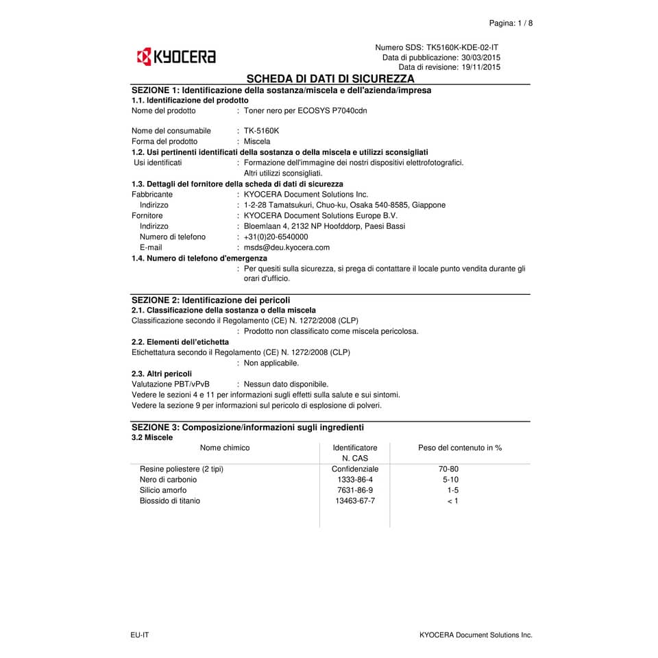 Toner TK-5160K Kyocera-Mita nero  1T02NT0NL0