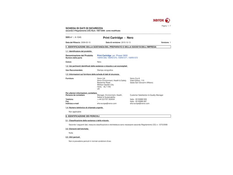Toner standard 3600 Xerox nero  106R01370