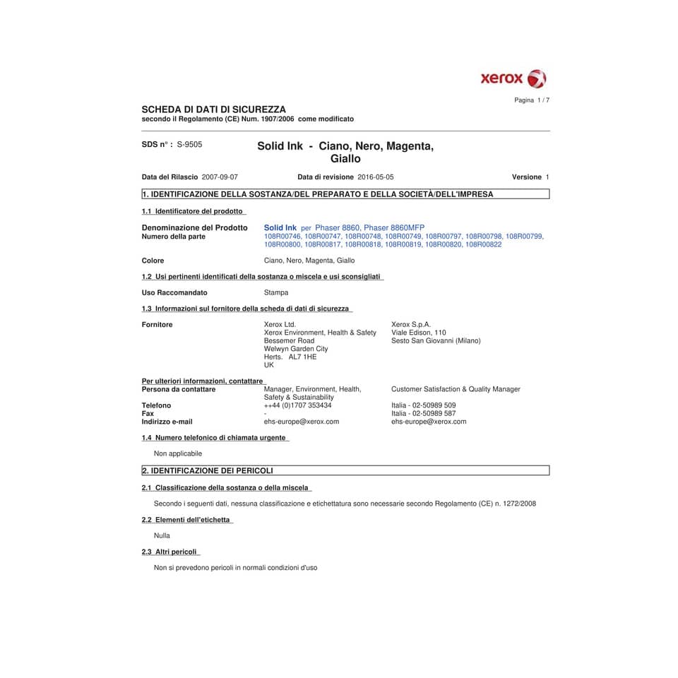Unità immagine Xerox magenta  Conf. 6 - 108R00747