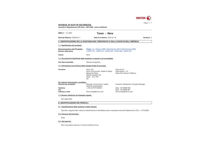 Toner standard 3250 Xerox nero  106R01373