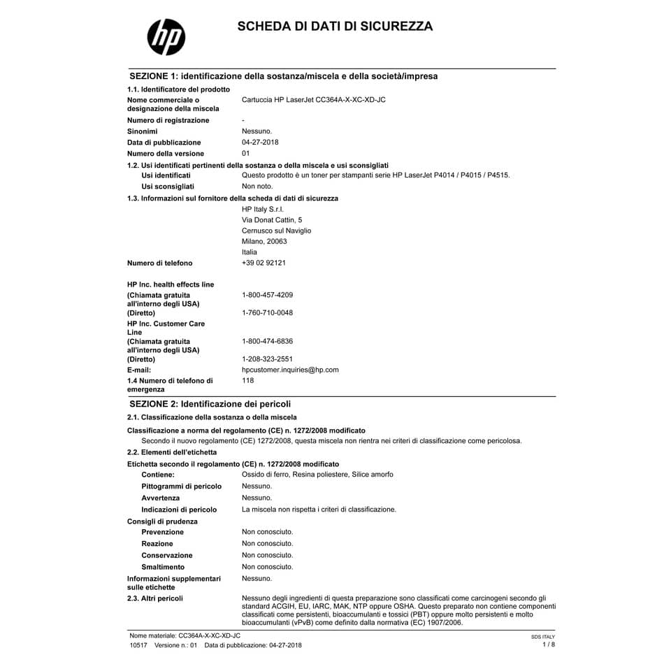 Toner 64A HP nero  CC364A