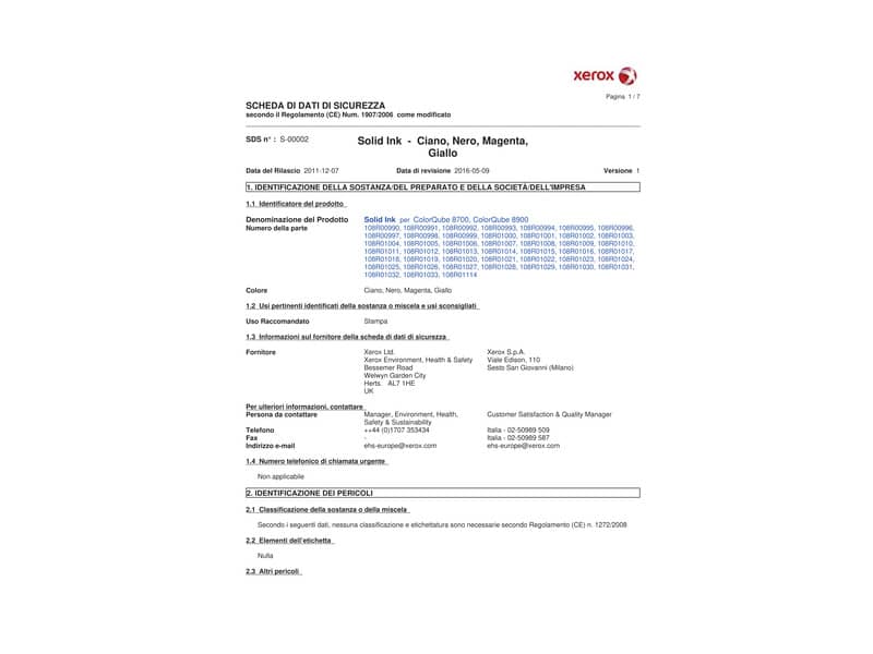 Stick solid ink 8700 Xerox magenta  Conf. 2 - 108R00996