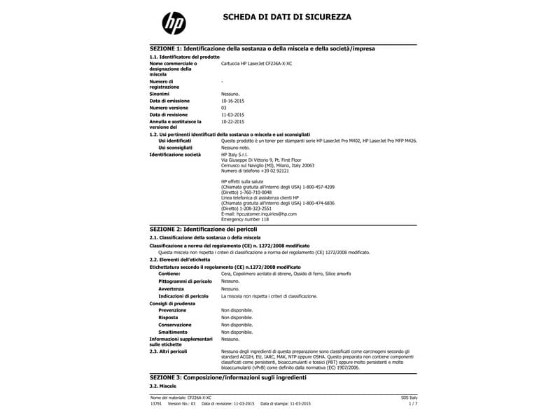 Toner alta capacità 26X HP nero  CF226X
