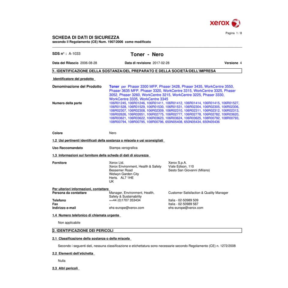 Toner standard Xerox nero  106R01411