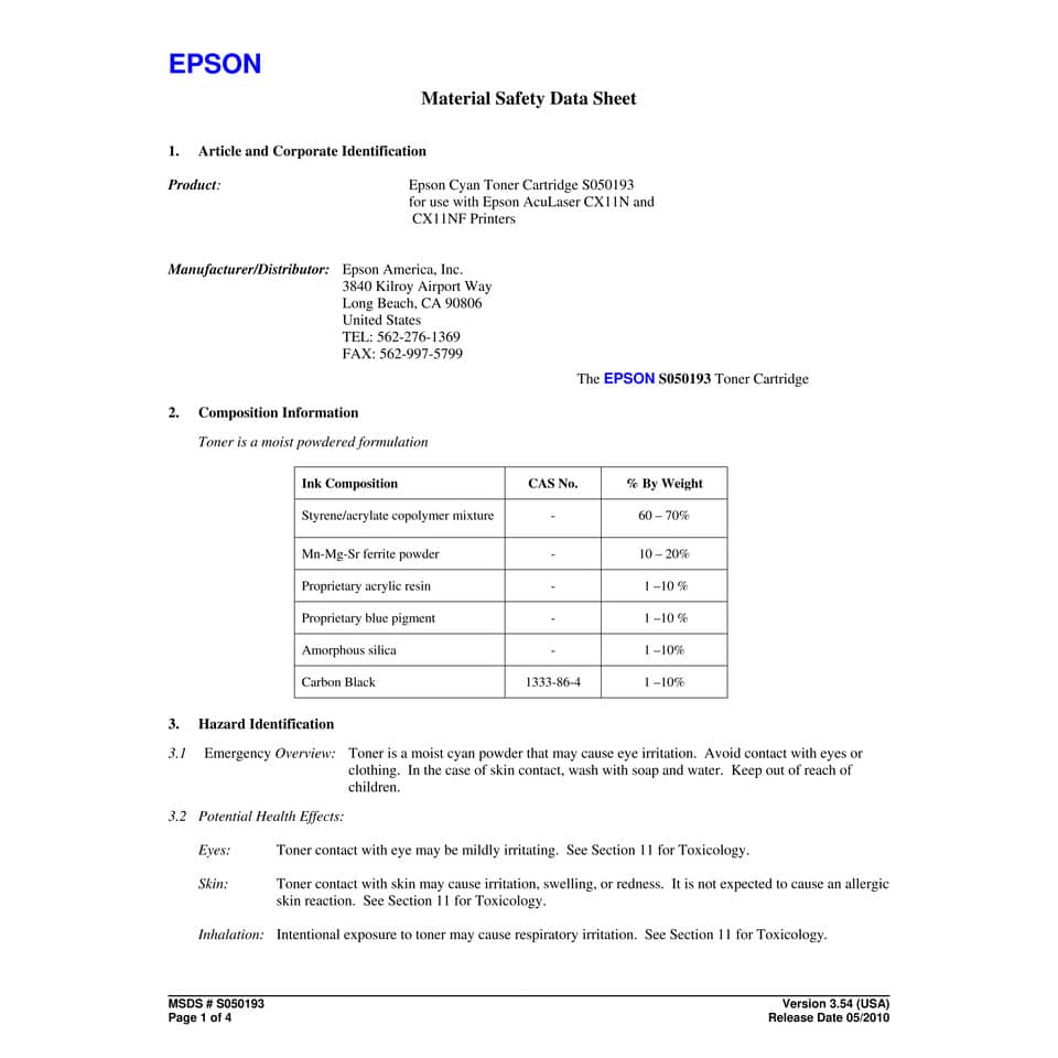 Toner 0193 Epson ciano  C13S050193
