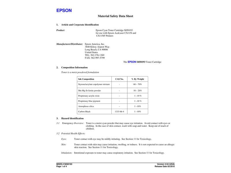 Toner 0193 Epson ciano  C13S050193
