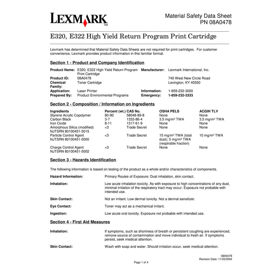 Toner alta resa return program Lexmark nero 08A0478