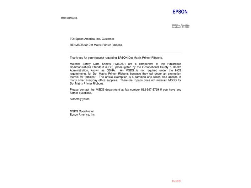 Nastro Epson nero  C13S015329