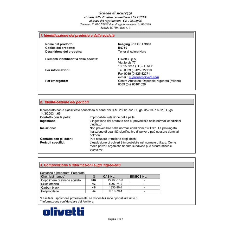 Unità immagine Olivetti  B0750