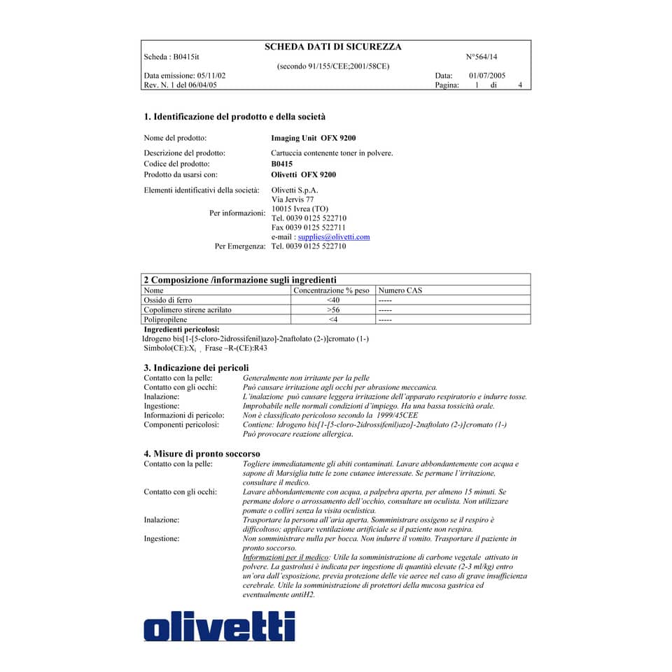 Unità immagine Olivetti  B0415