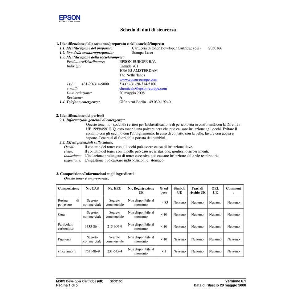 Developer Epson nero  C13S050166