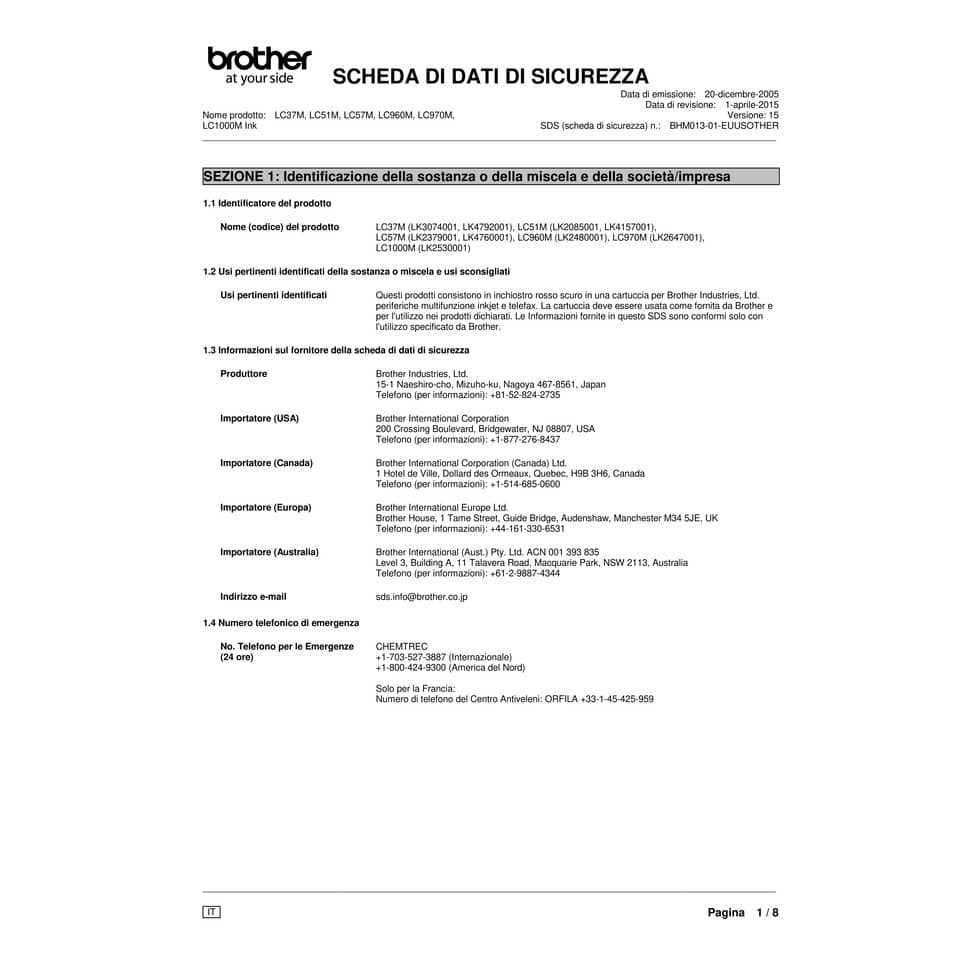 Cartuccia inkjet 970 Brother magenta  LC-970M