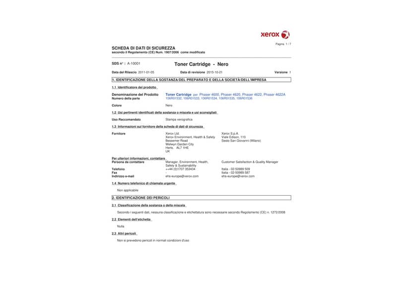 Toner alta capacità Xerox nero  106R01535