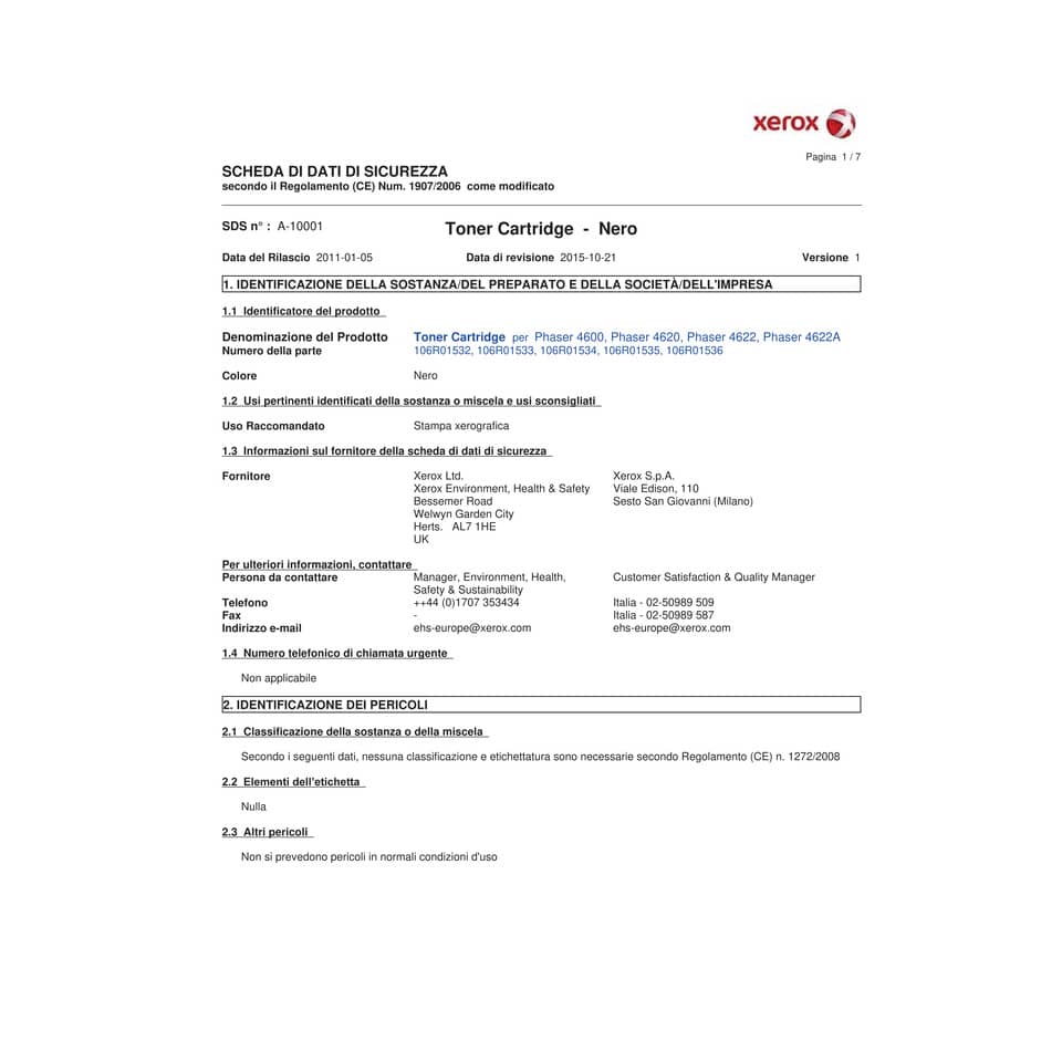 Toner alta capacità Xerox nero  106R01535