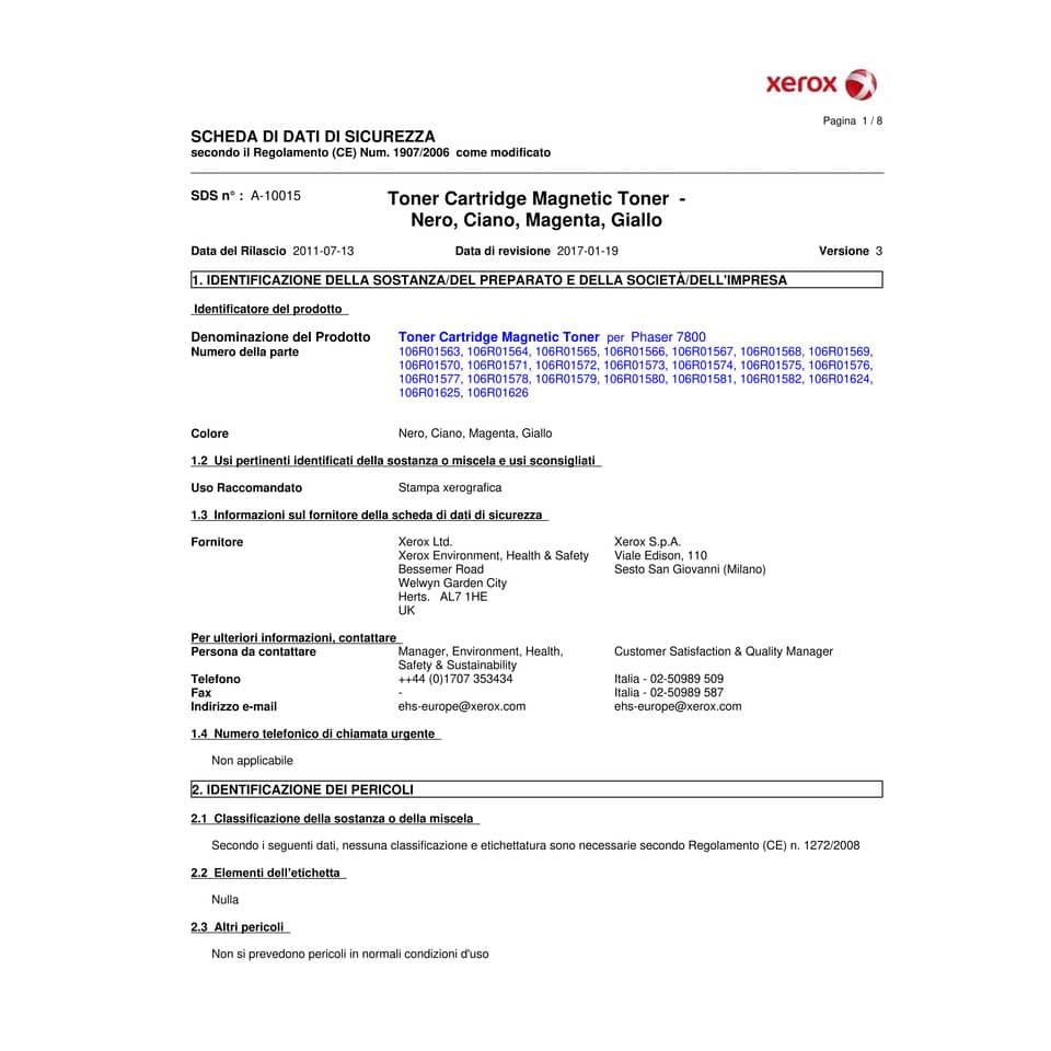 Toner alta capacità Xerox nero  106R01569