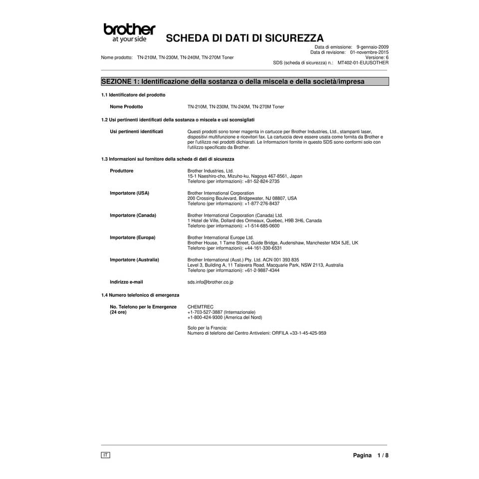 Toner 230 Brother magenta  TN-230M